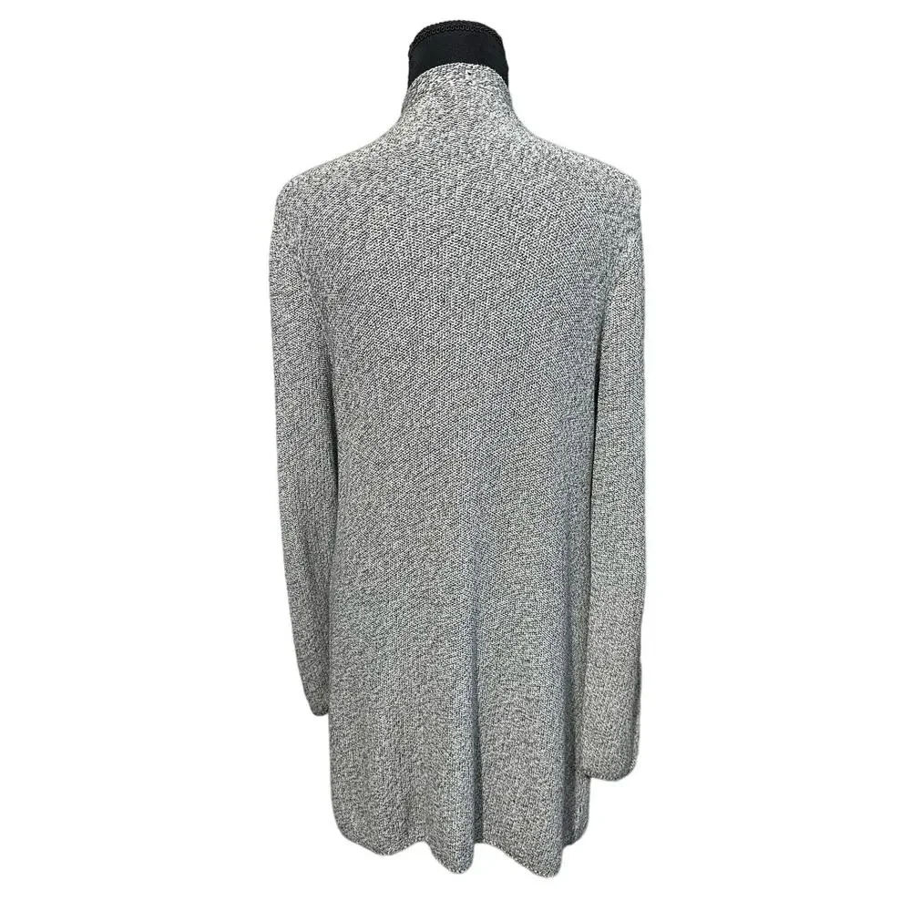 Eileen Fisher Open Front Long Cardigan M Soft Minimalist Duster Sweater